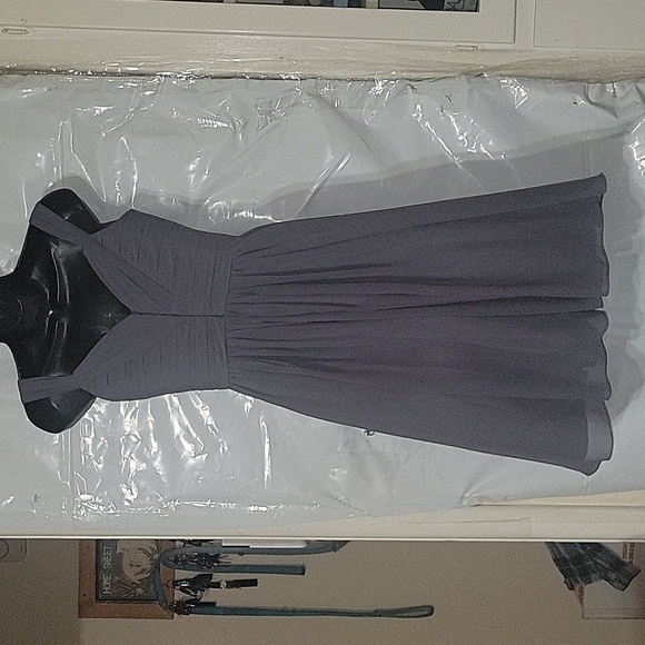 BILL LEVKOFF Bridesmaid Dress Style 730 4 Grey Going‎ Out Bridesmaid Formal Prom - Picture 5 of 7